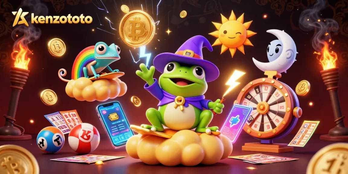 Experience the thrill of kenzototo with colorful lottery elements and dynamic characters.