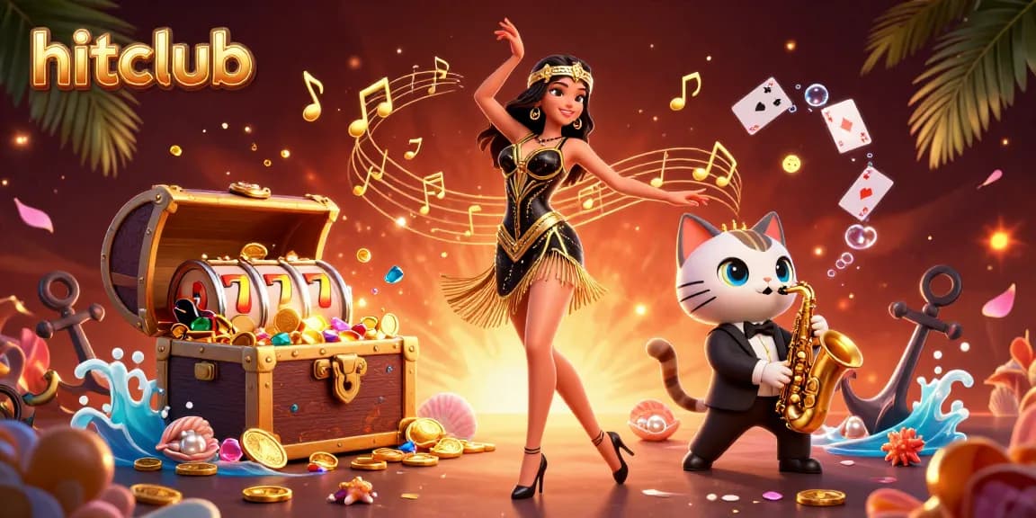 Experience exciting gameplay at hitclub with a captivating 3D illustration featuring fun casino elements.