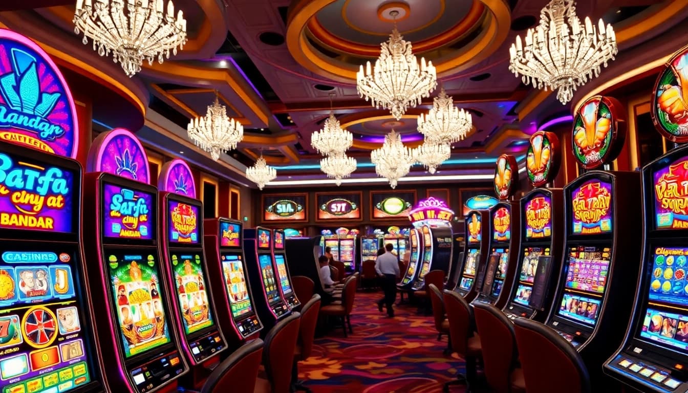 Putar bandar slot dengan penuh semangat di kasino yang mewah.