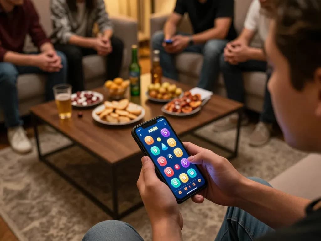Player engaging with nk88 app for online betting strategy in cozy home setting