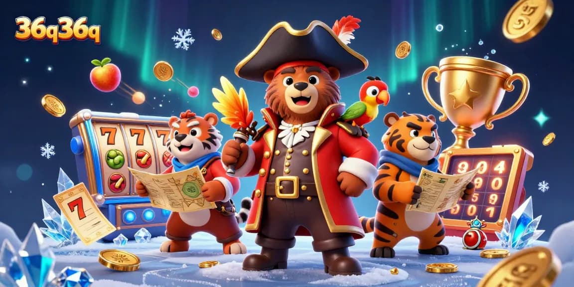 Aposte no emocionante mundo de 36q36q com o capitão urso e seus aliados em uma cena de cassino vibrante.