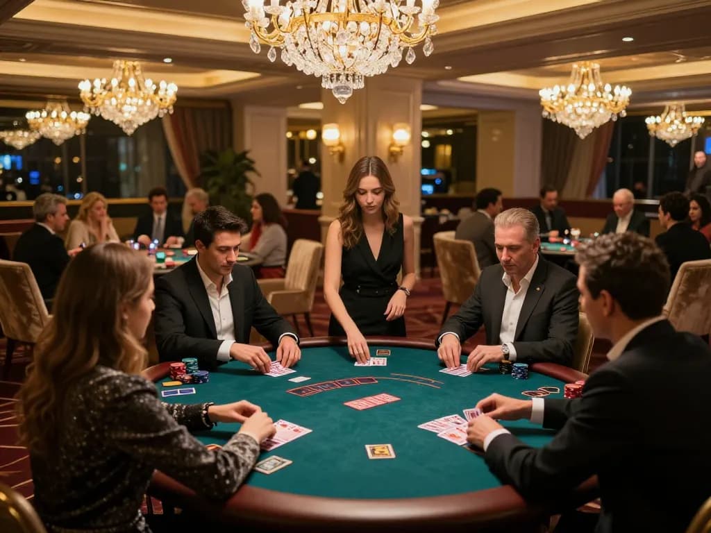 Engaged players in a vibrant VIP area experiencing high-stakes poker at vipwin casino.