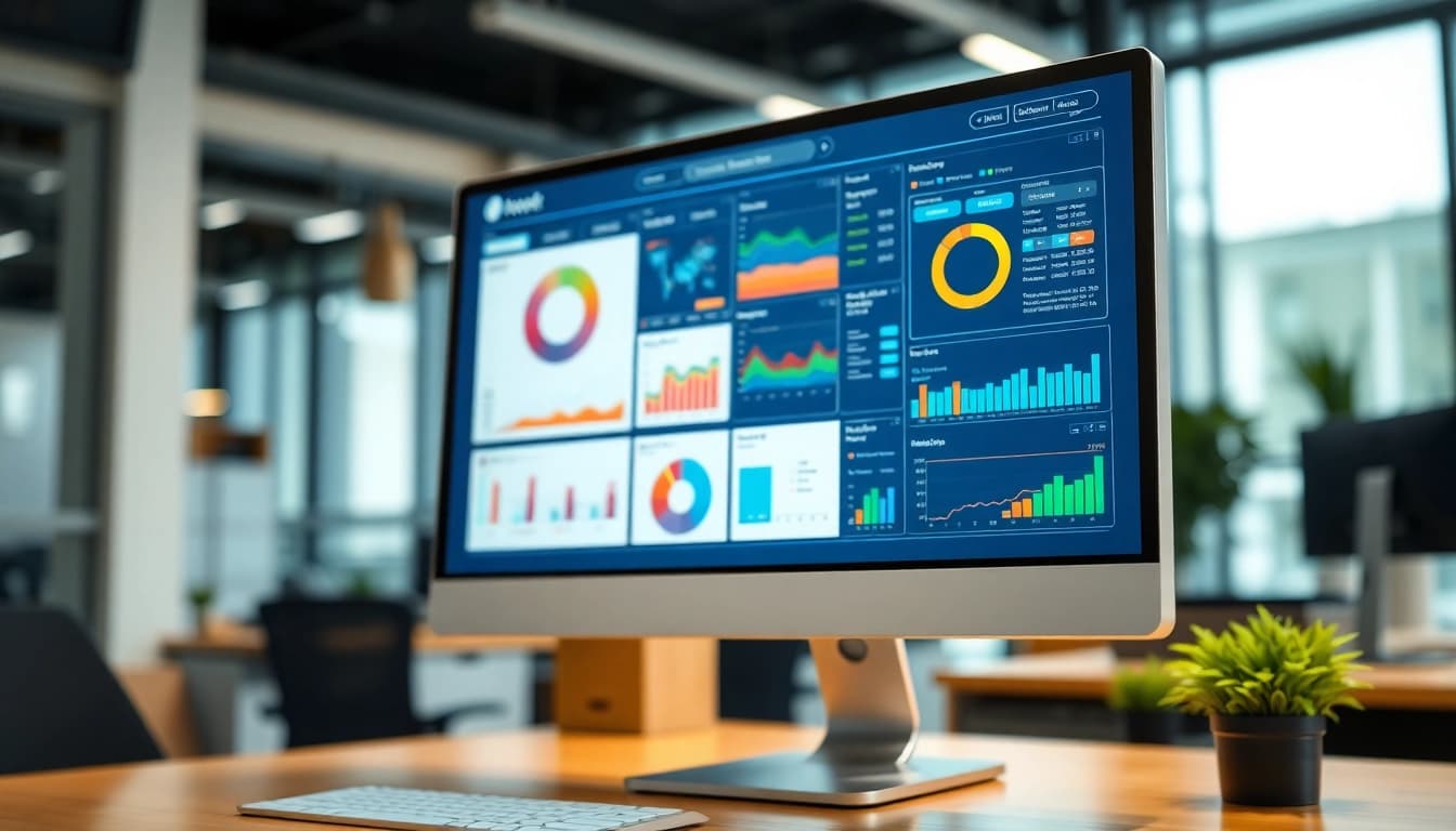 Engaged user interacting with order processing software showcasing data insights in a professional environment.