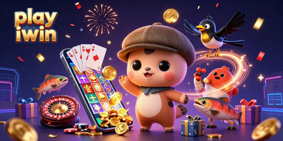 Engage with exciting games as you play iwin, featuring colorful slot games and animated characters.