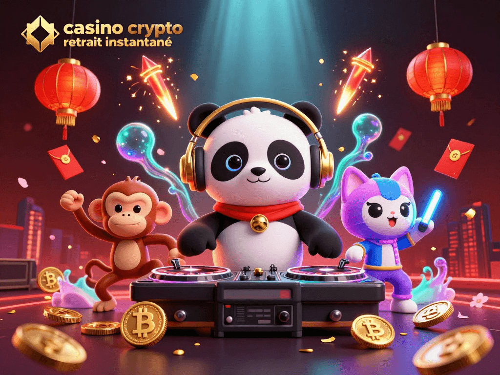 Retirez vos gains rapidement sur un casino crypto retrait instantané avec nos personnages festifs en 3D.