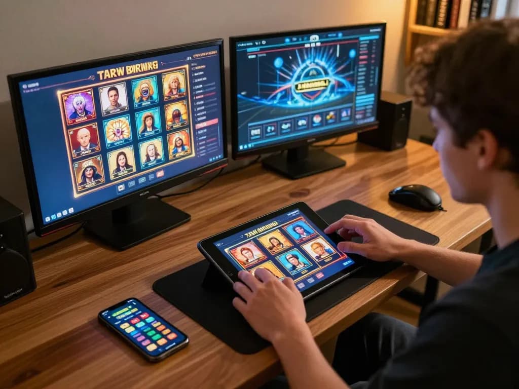 Playing slot thailand games on a tablet in a cozy home environment, showcasing strategic entertainment.