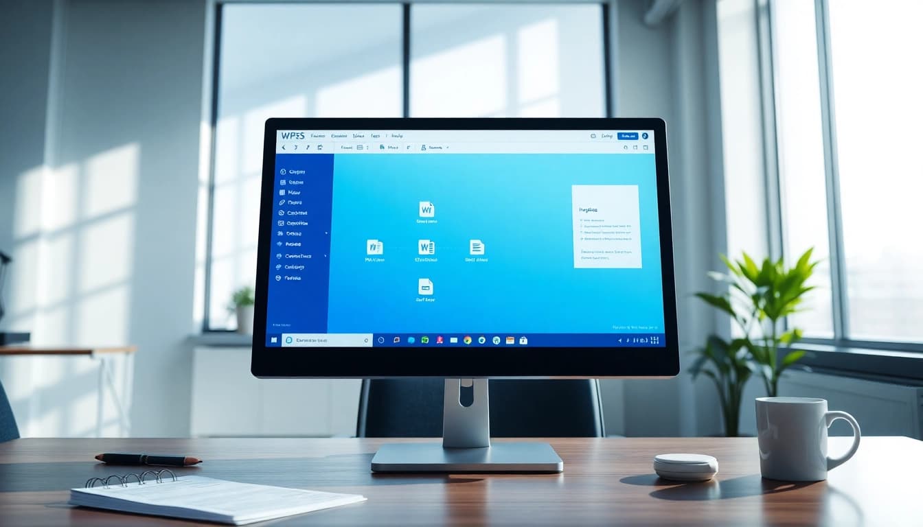 WPS下载 - 专业办公场景,展示电脑上的WPS Office软件。