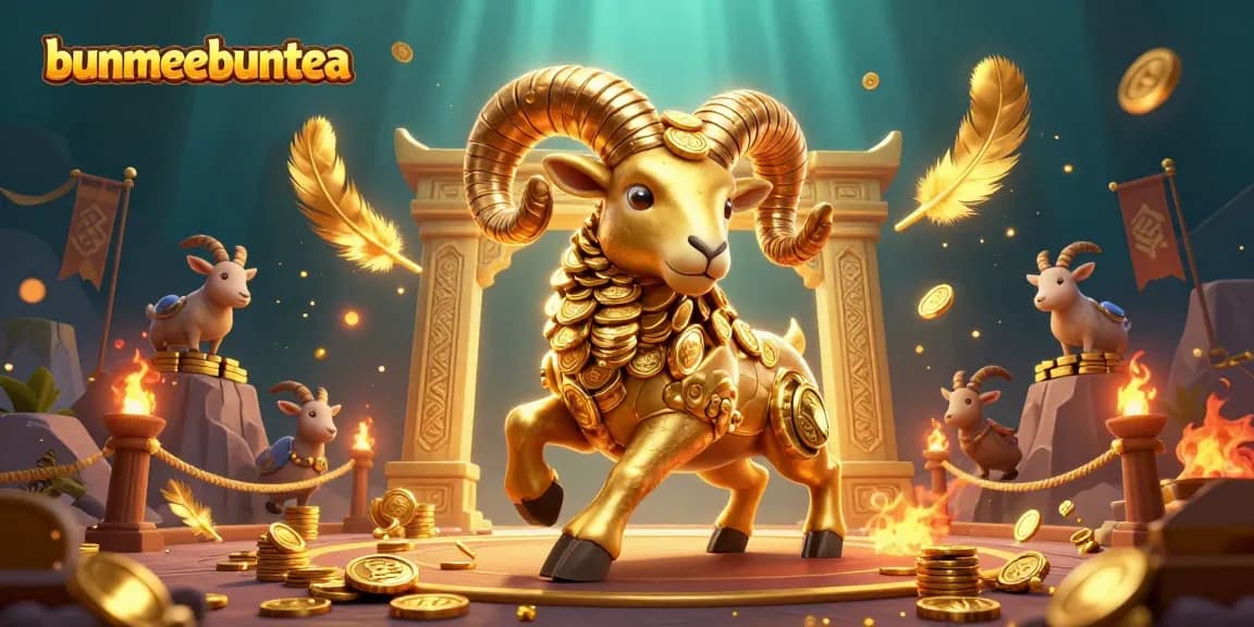 Menggandakan kemenangan di bunmeebuntea dengan keberuntungan, koin emas, dan simbol keberuntungan lainnya saat bermain slot online.