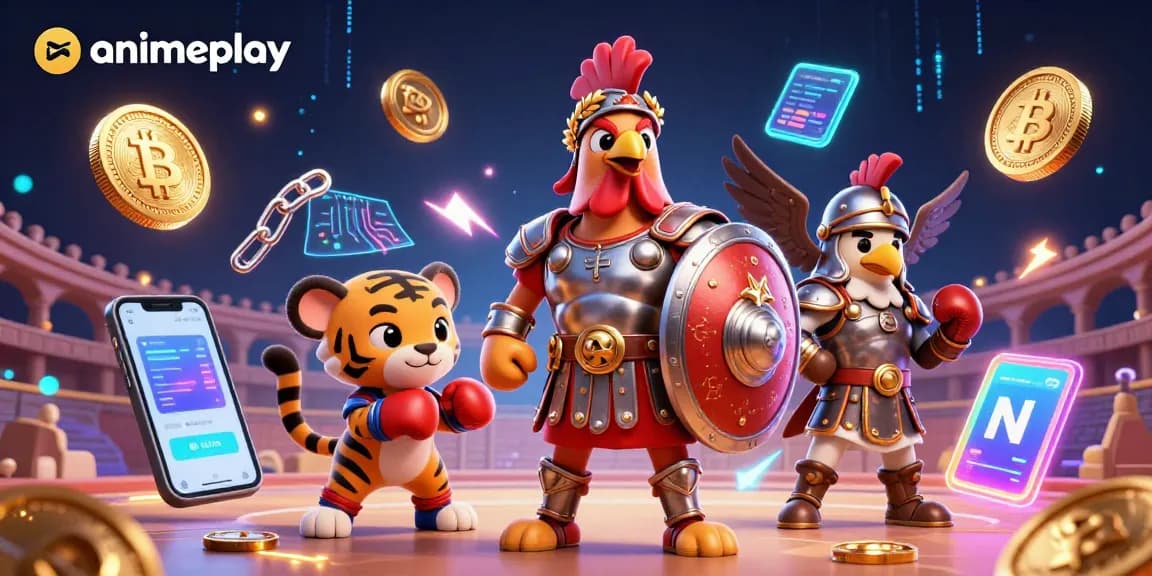 Jaga strategi permainan dengan animeplay melalui gambar ayam jantan dan teman sparringnya di arena.