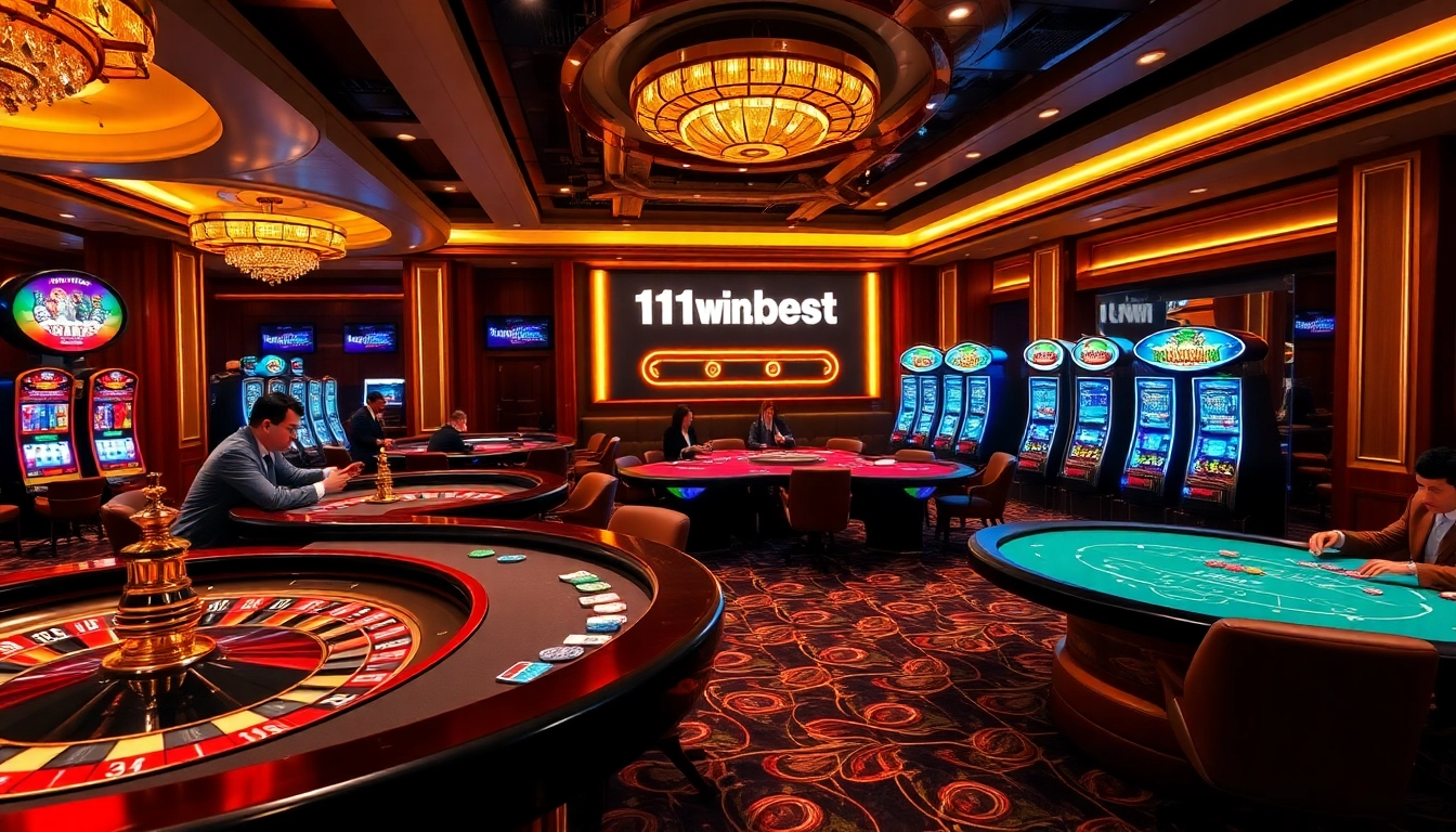 Experience the thrill of gambling at 11win.best with vibrant casino tables and engaging players.