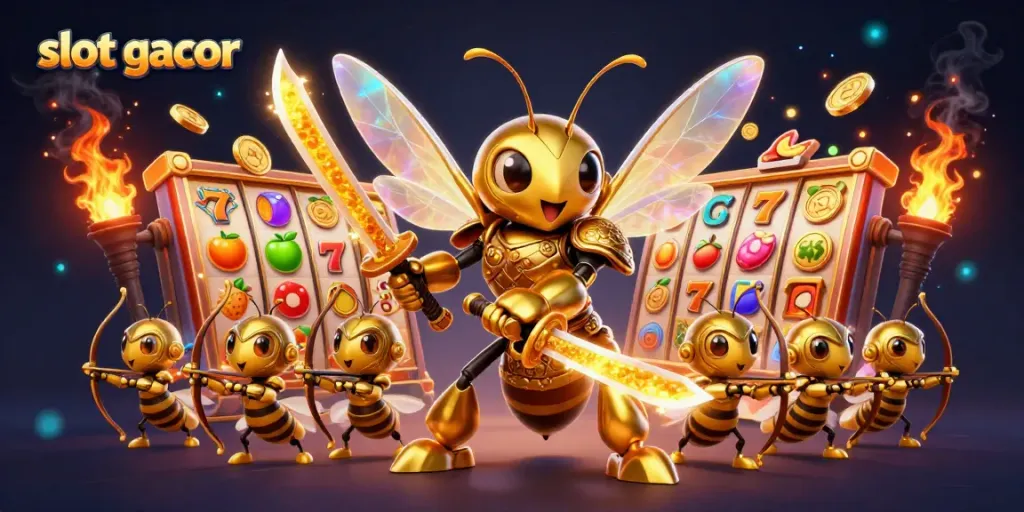 Engage in thrilling slot gacor adventures with golden hornet warriors and dynamic jackpots.
