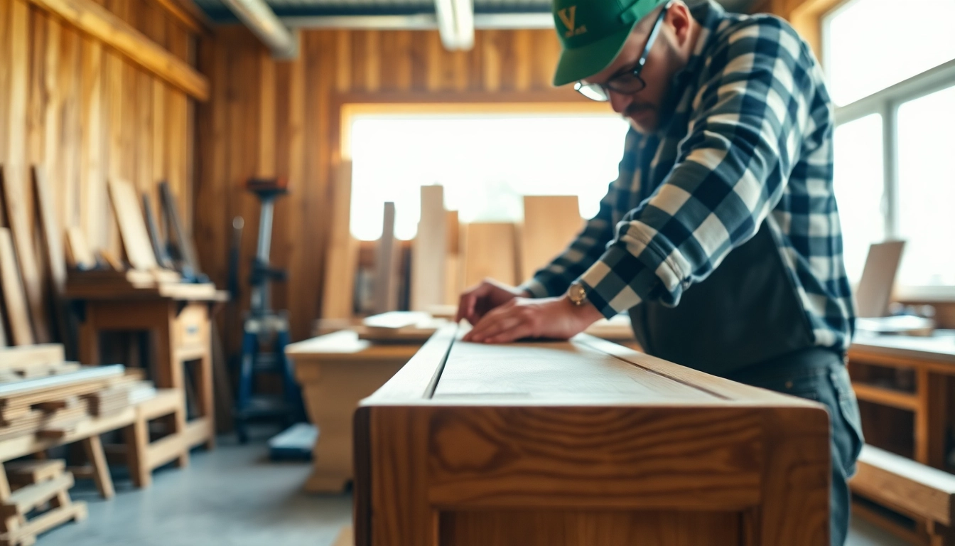 Crafting custom millwork with expert precision in a bright workshop.