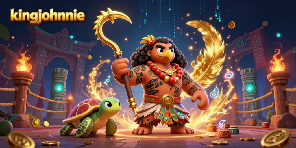 Join the excitement at kingjohnnie Casino with the vibrant 3D illustration of games and fun!