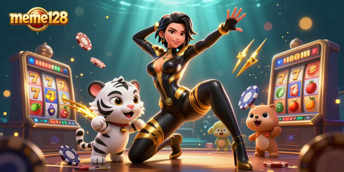 Engage in thrilling gameplay at meme128 with captivating slot reels and action-packed gambling elements.