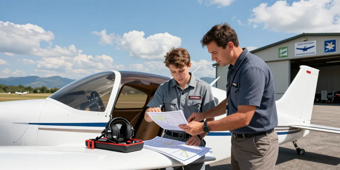 Flight school near me - Novice pilot training on single-engine aircraft