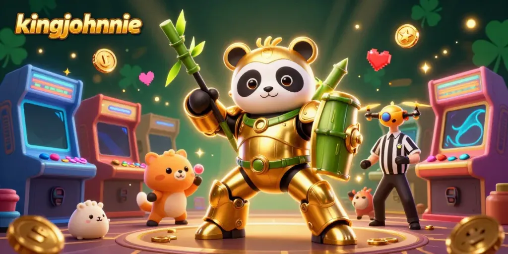 Engage in gambling excitement with kingjohnnie at a vibrant casino-themed digital arena.