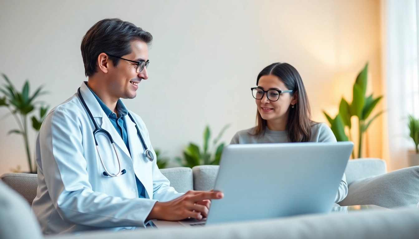 Engaging in an online doctor visit without insurance from the comfort of home with a caring healthcare provider.