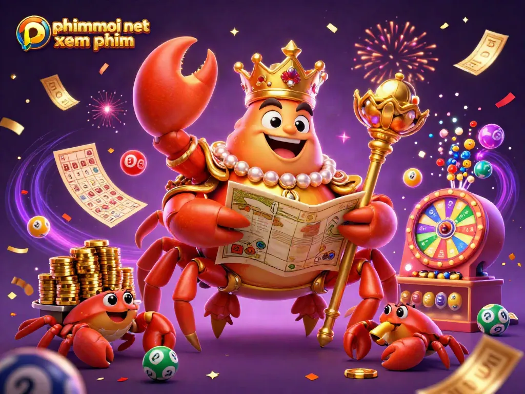 Experience the excitement of phimmoi net xem phim with a vibrant golden crab emperor in a dynamic casino scene.