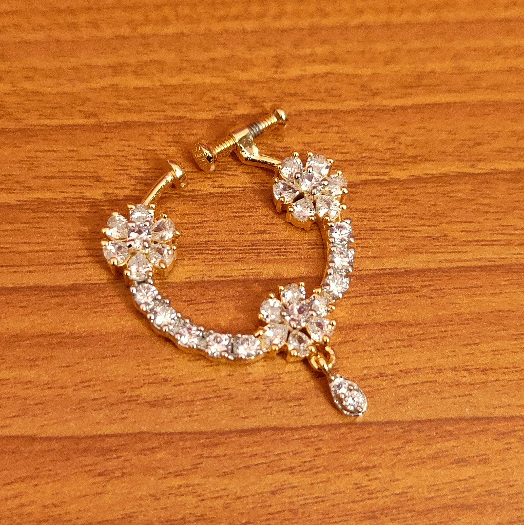 Diamond Nose Hoop – Stylish and Minimal Diamond Nose Hoops in Real Gold