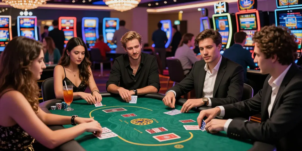 Friends enjoying a poker game at a casino showcasing rokok88 excitement and strategy.