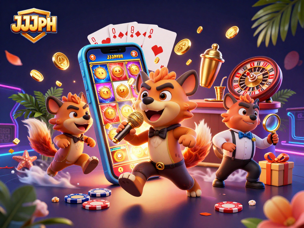 Experience thrilling gaming adventures at JJJPH with exciting slots and cocktails in a vibrant casino.