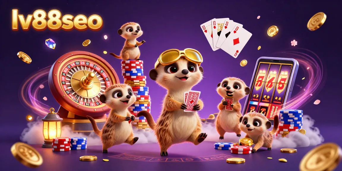 Experience thrilling moments at LV88SEO with 3D meerkats running a vibrant casino.