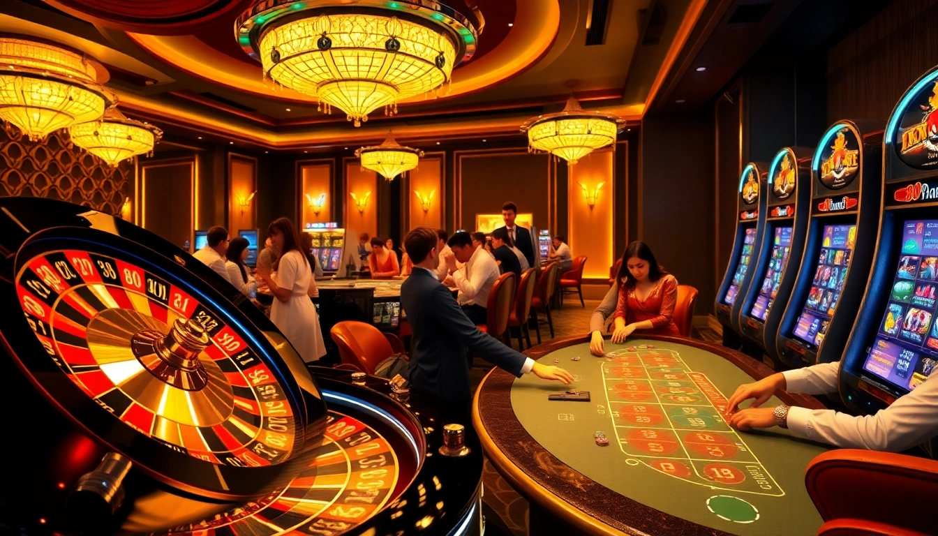 Experience the excitement of MM88 Tokyo with casino tables and vibrant gambling elements.
