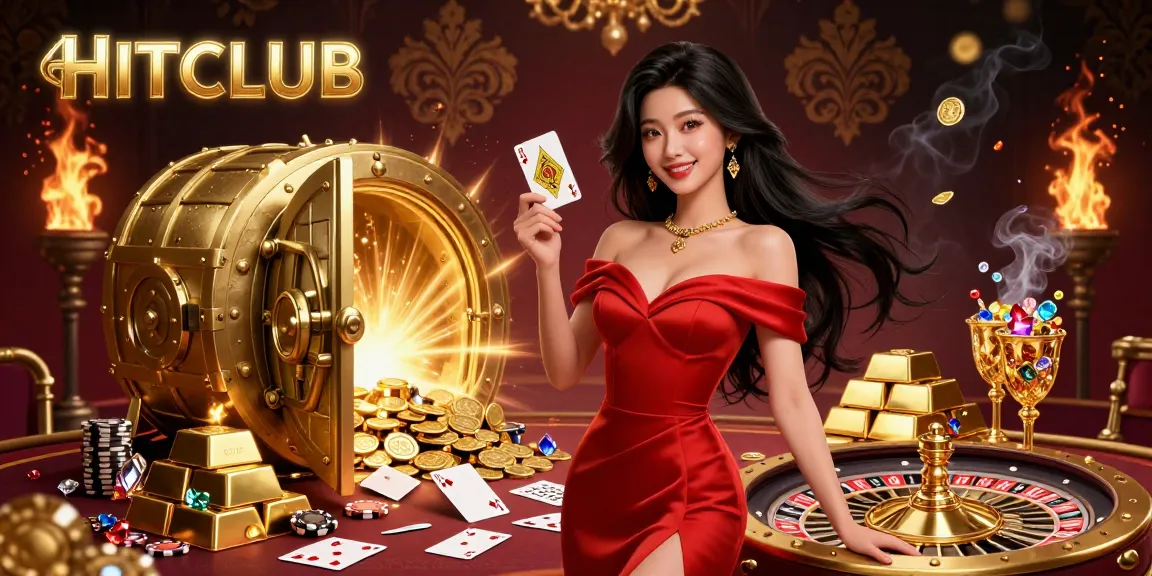 Engage with HITCLUB's dazzling casino world featuring a glamorous woman and roulette.