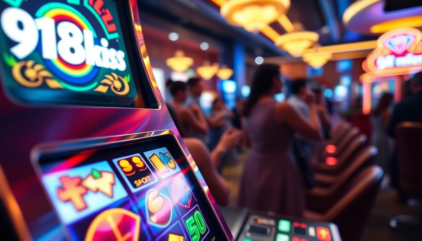 สัญลักษณ์ที่น่าตื่นเต้นจาก 918kiss slot พร้อมกับบรรยากาศของคาสิโนที่มีชีวิตชีวา