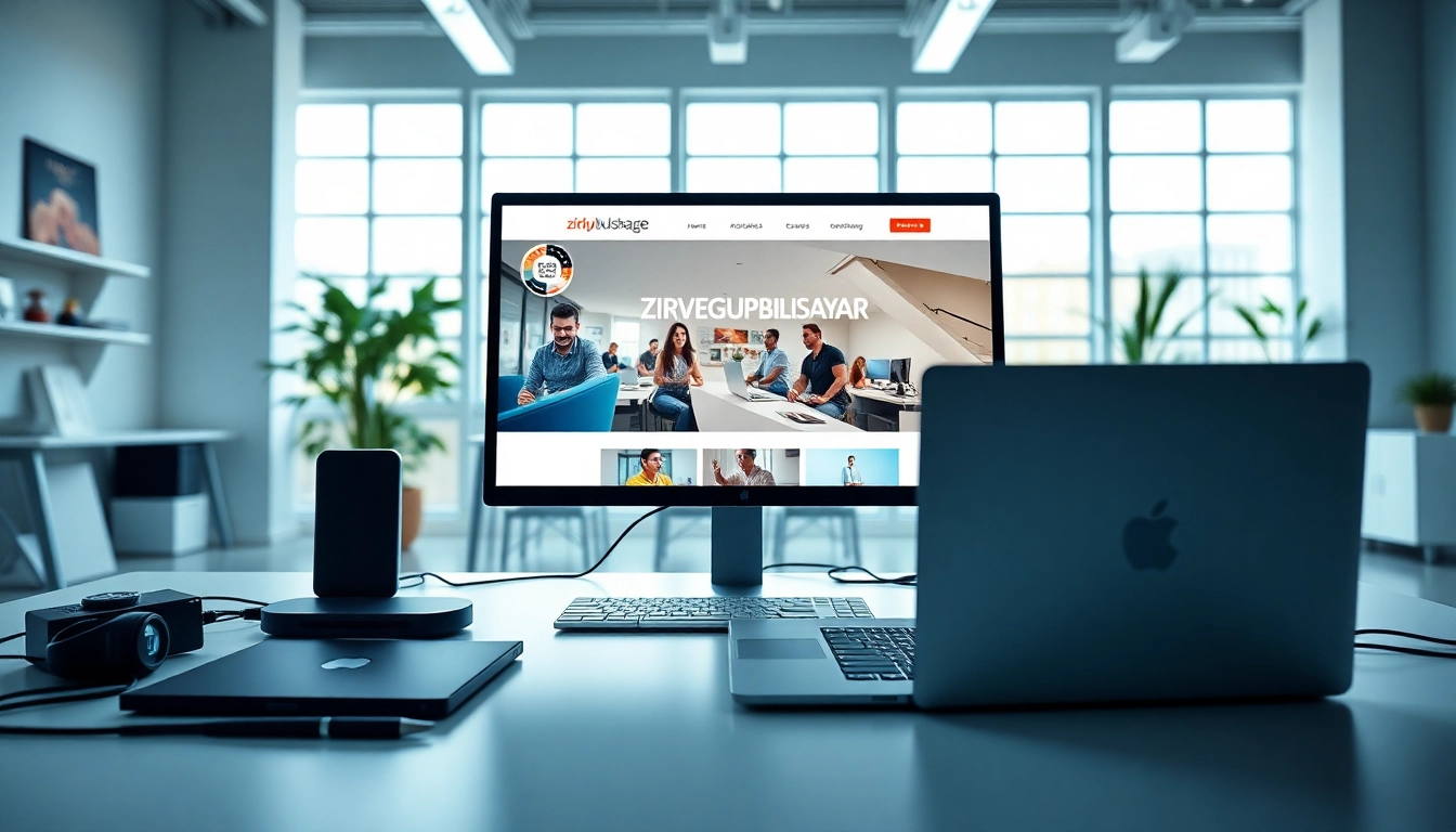 zirvegrupbilgisayar websitesi açık modern ofis düzeni içindeki teknoloji.