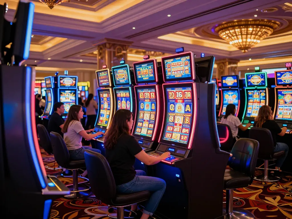 Engaging gameplay at mau777 slot machines in a lively casino atmosphere