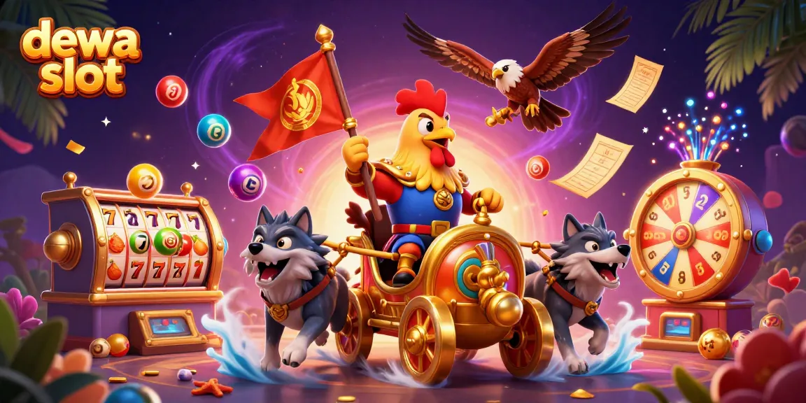 Engage with dewa slot excitement through this dynamic 3D casino scene showcasing action and riches.
