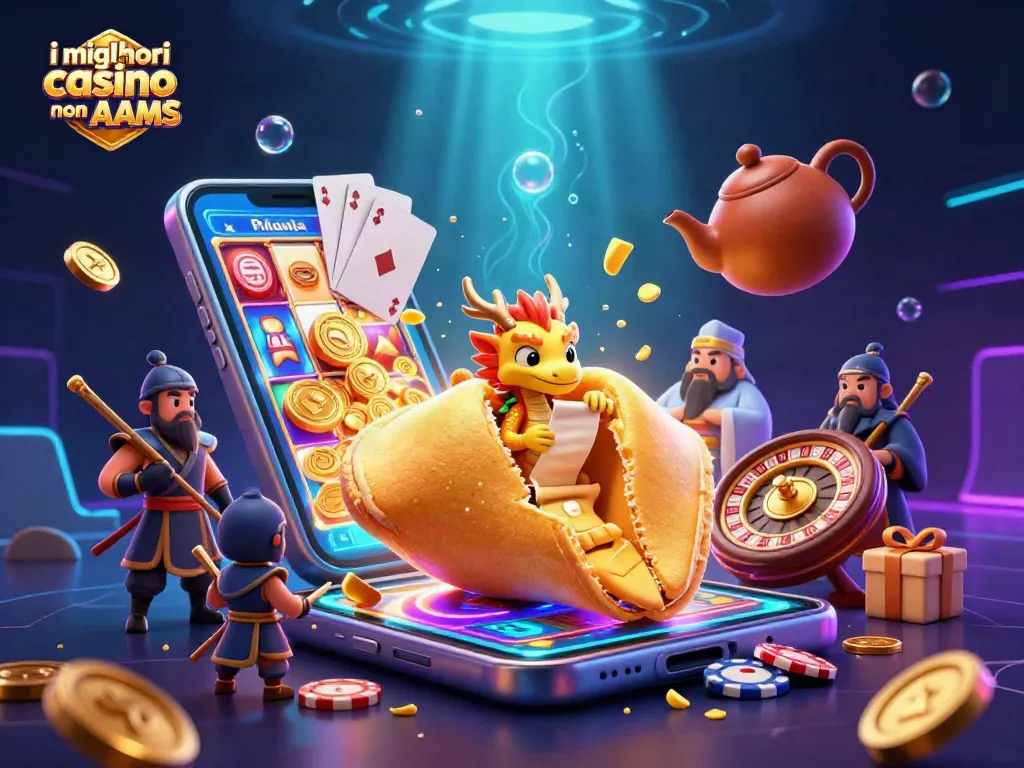 I migliori casino non AAMS: gioca ai slot e alle roulette in un'illustrazione vivace e dinamica.