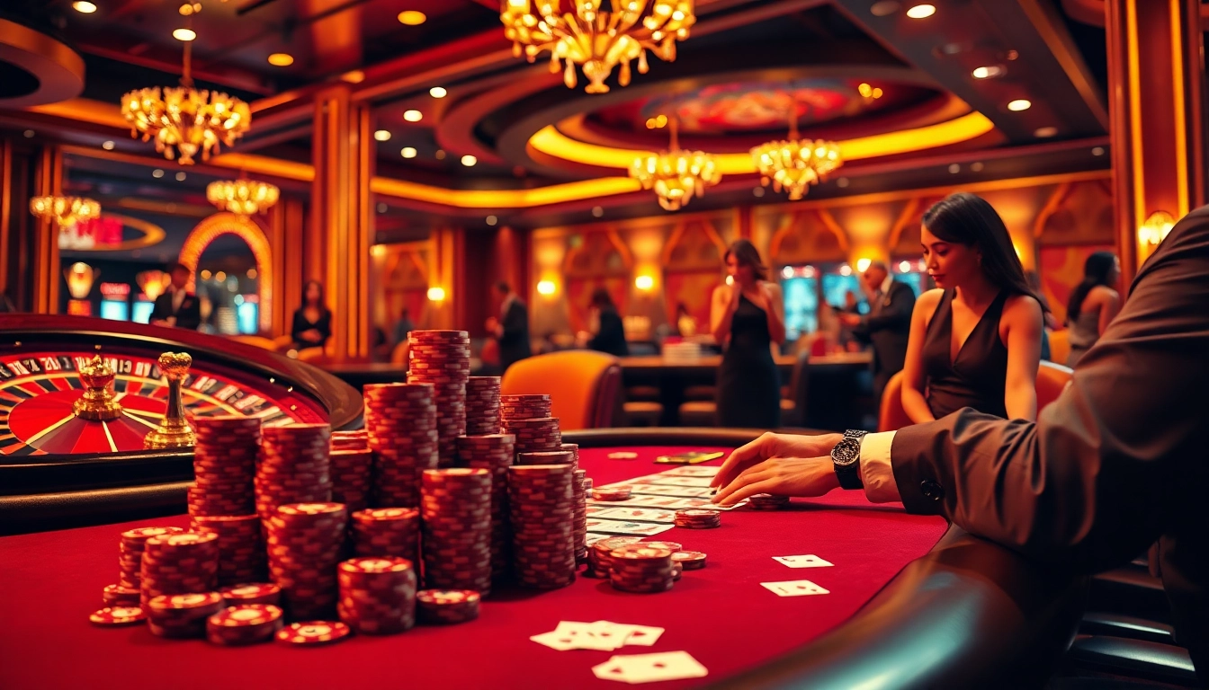 Gambling strategy with 鑽石 chips on a luxurious poker table surrounded by action.