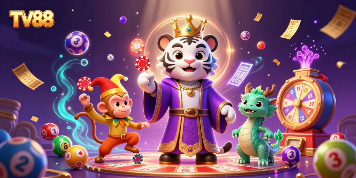 Engage with TV88's vibrant gaming world featuring interactive characters and thrilling casino elements.