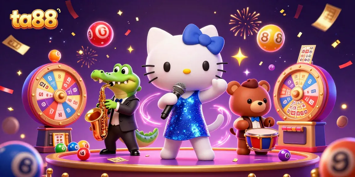 Engage with ta88's vibrant casino scene featuring lively characters and dynamic gaming elements.