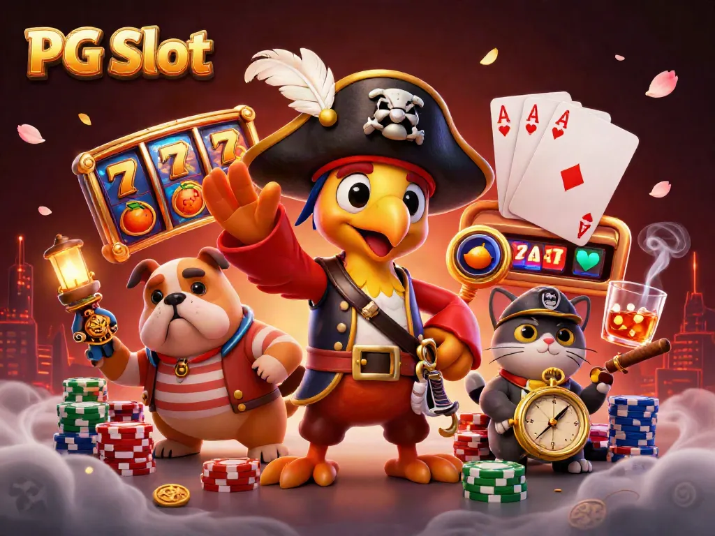 Slot PG memperlihatkan karakter lucu di kasino dengan elemen permainan dan suasana yang ceria.