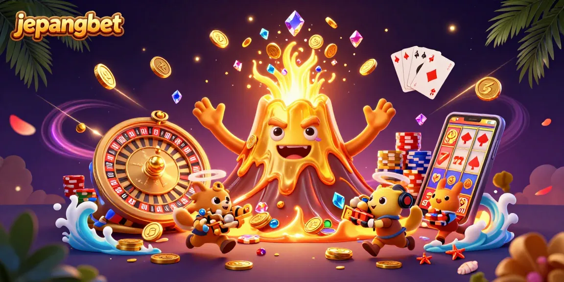 Experience the excitement at Jepangbet with luck and winnings amidst cascading treasures.