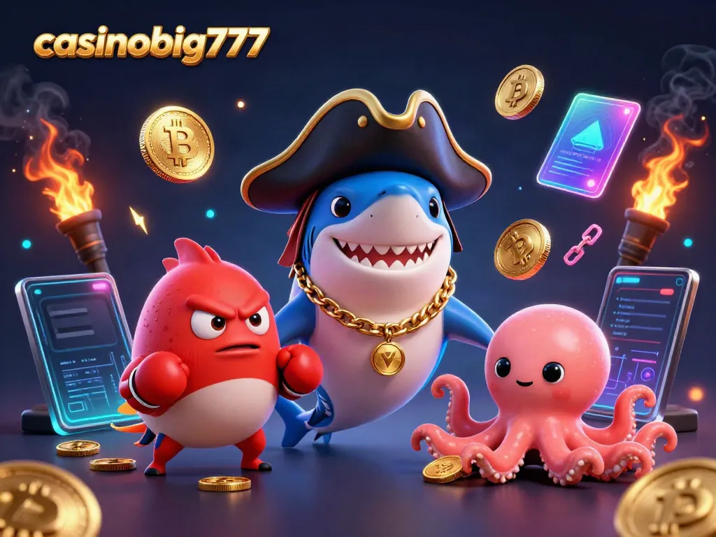 Experience thrilling wins with casinobig777 as dynamic cartoon characters play in a vibrant casino scene.