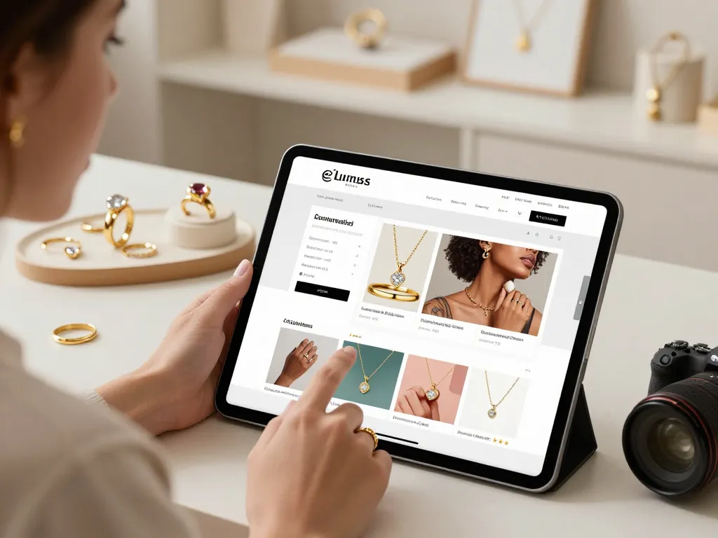 Jewelry shopping experience featuring beautiful pieces over here in an elegant virtual store.