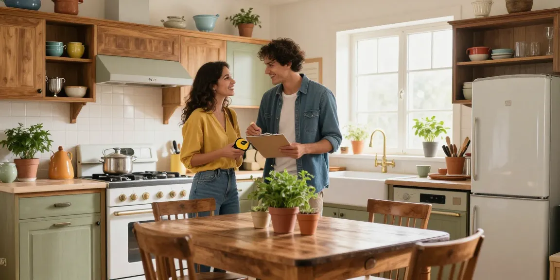 شراء مطابخ مستعملة بالرياض showcased in a charming kitchen scene, highlighting vintage cabinetry and modern appliances.