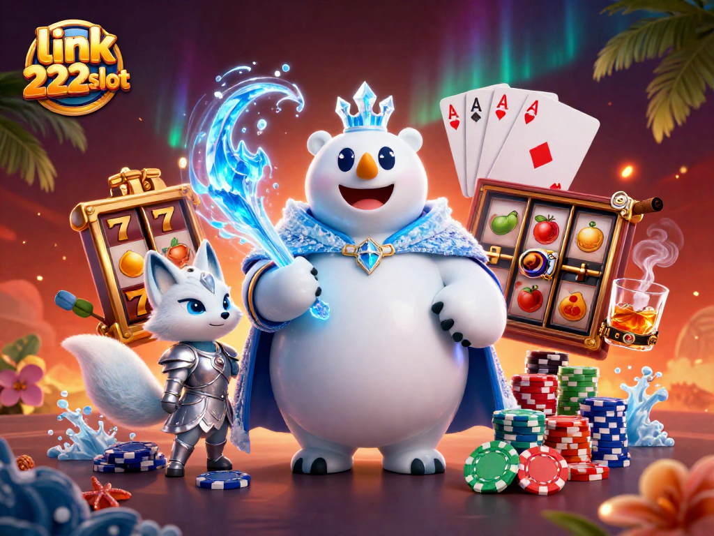 Permainan slot online yang menarik di link 222slot, dengan suasana kasino yang memukau.