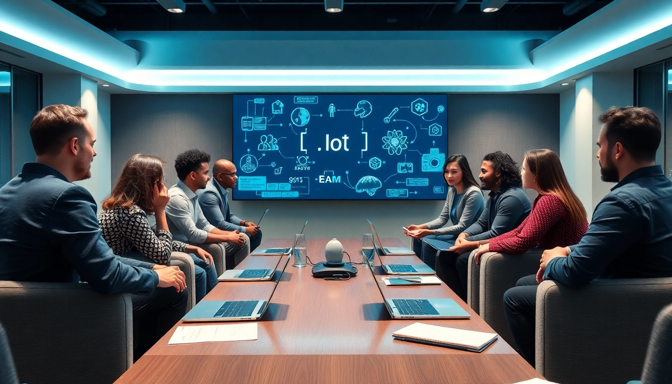 Engage with technology topics at https://mohamedmmblog.tech, featuring a diverse group in a professional setting.