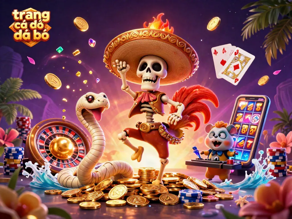 Khám phá trang cá độ đá bóng với hình ảnh 3D sống động của rooster và các phần thưởng vàng rực rỡ.