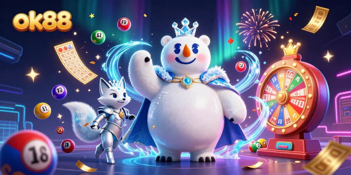 Engage with thrilling lottery excitement at ok88 while enjoying vibrant visuals of animated characters.