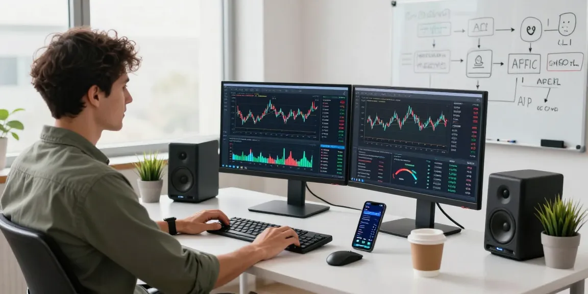 Dynamic workspace of a developer using a free market data API for real-time financial data visualization