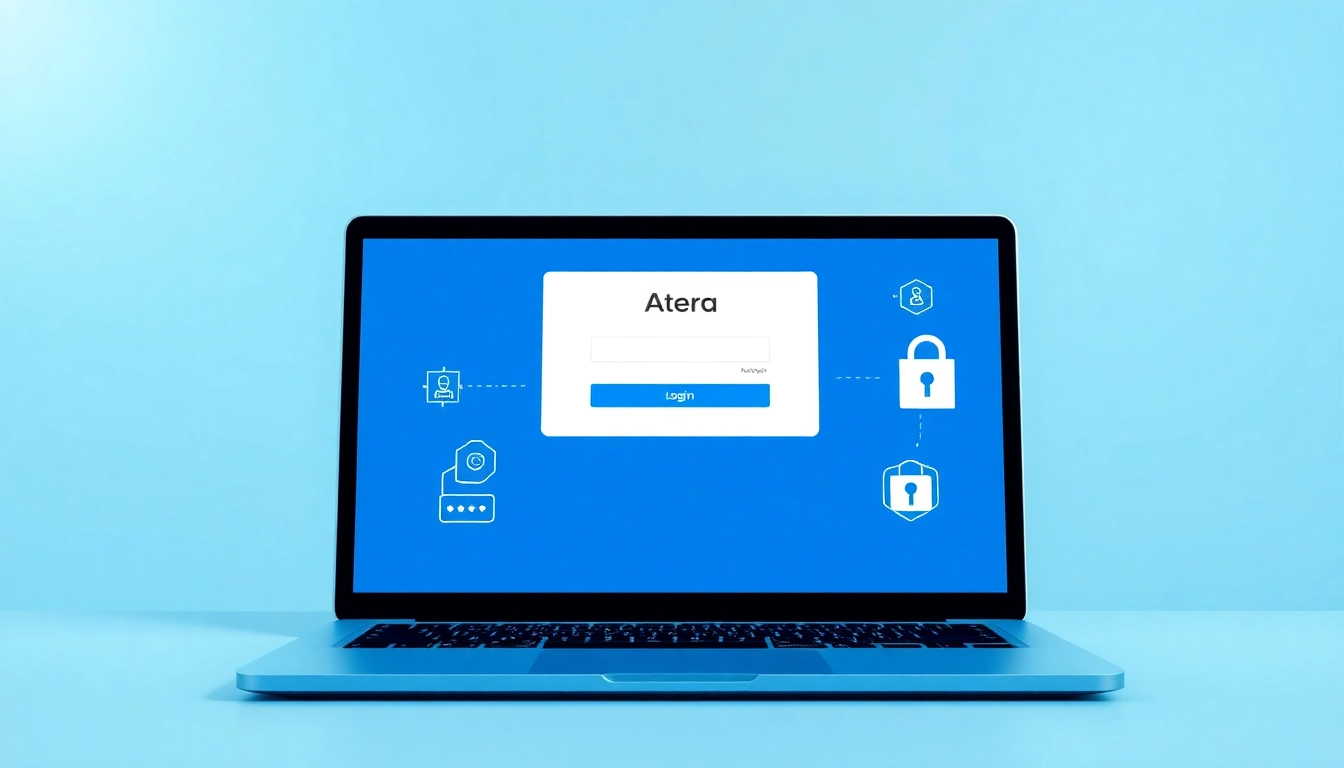 Atera login interface showcasing secure authentication steps and guidelines.