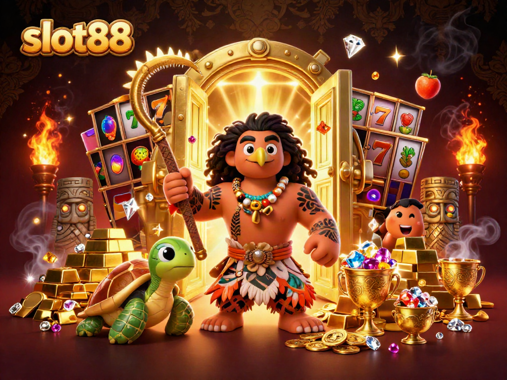 Engage with slot88's vibrant casino scene showcasing animated characters and dynamic game elements for players.