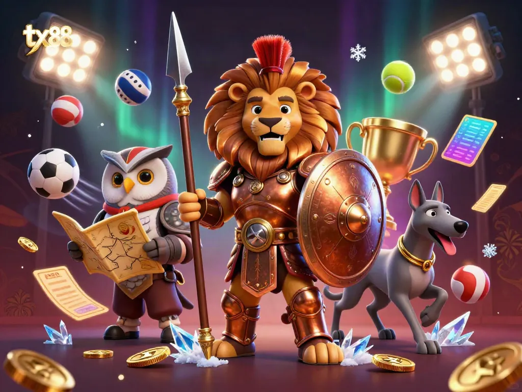 Experience breathtaking sports betting action with tx88, featuring dynamic 3D characters and vibrant game elements.