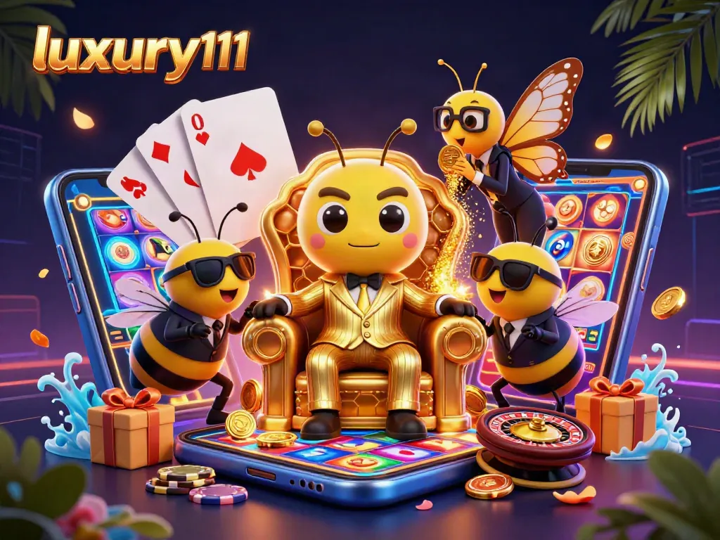 Experience dynamic gaming excitement with luxury111's captivating casino illustration, showcasing rich visuals and thrilling gameplay.